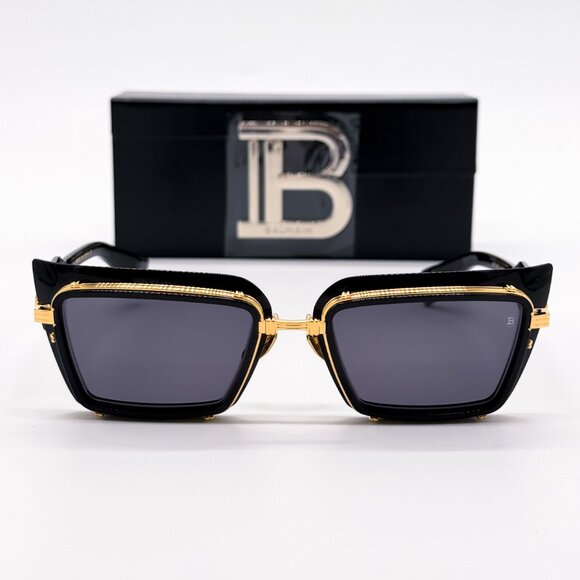 NEW BALMAIN ADMIRABLE BPS-130A UNISEX BLACK/GOLD SUNGLASSES BALMAIN - Picture 2 of 14